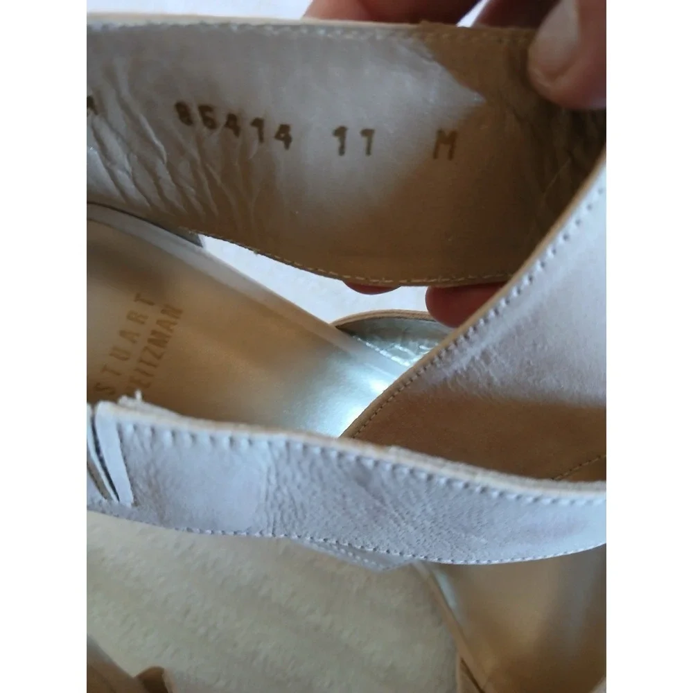 Stuart Weitzman Beige Strappy Open-Toe High Heel Sandals